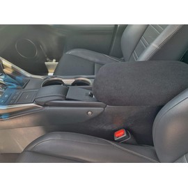 Auto Console Covers- Fits The Lexus NX 300 2015-2021 Center Console Armrest Lid Cover Fleece Fabric - Black