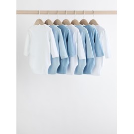 NEXT Long Sleeve Rompers 7 Pack Blue 0 Months