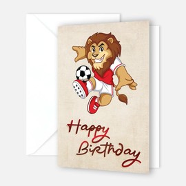 1 Beautiful Birthday Card for Children Boys Girls with Football Motif Including 1 Envelope Footballer Football Folding Card 10.5 x 14.8 cm Children's Birthday Card to Congratulate