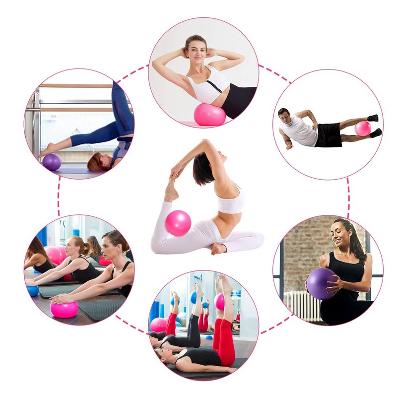 Small Exercise Ball - Anti-Burst Non-Slip,Stability,9 Inch,with Inflatable Straw,Mini Pilates