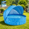 Kiddie Pool with Canopy - 47 in Foldable Kids Pool,
