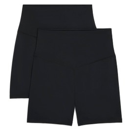 Danskin Women's Active 2-Pack Motivate 5" Bike Shorts, Black Salt/Black Salt