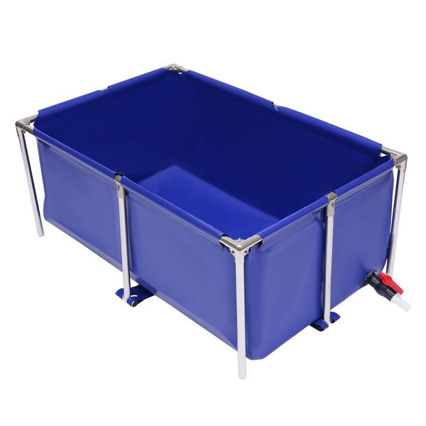 Canvas Fish Pond, Blue Cuboid Aquarium Fish Water Tank Ornamental