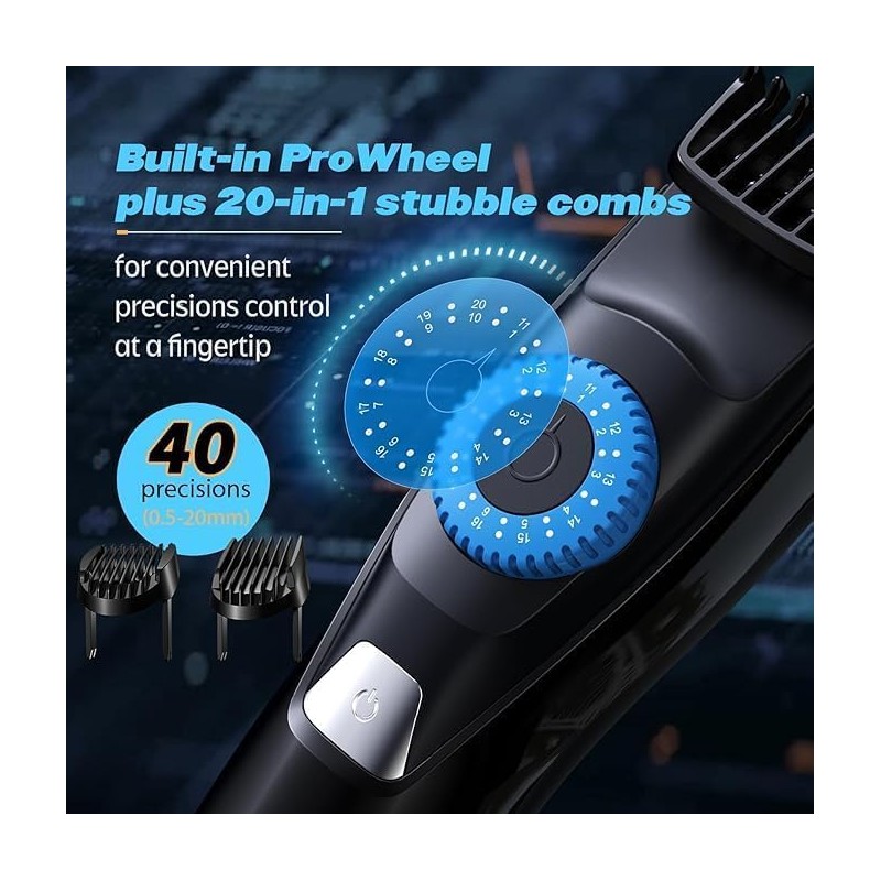 Beard Trimmer for Men with 3 Attachments, 40 Adjustable Precisions,