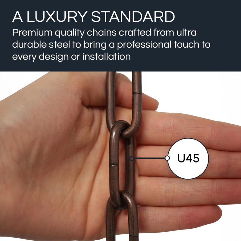 RCH Hardware CH-S59-496-PB-10 Steel Fixture Chain, Polished Brass (10FT)