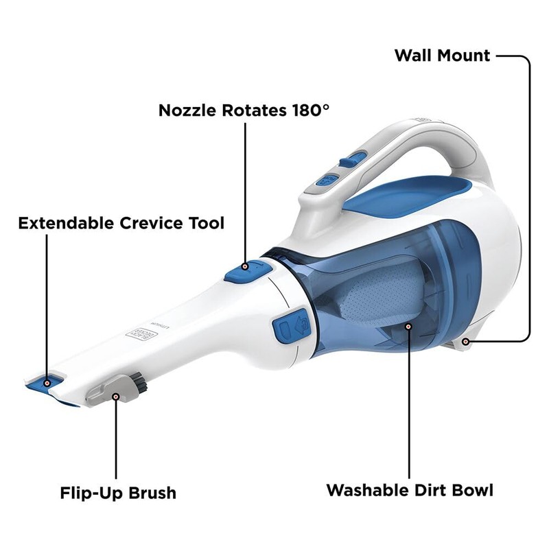 BLACK+DECKER dustbuster Handheld Vacuum, Cordless Car Vacuum Portable 12V, with