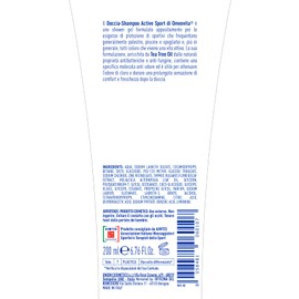 OMEOVITA SPORT - DOCCIASHAMPOO ACTIVE SPORT | Körper- und Haarreiniger, schützt die Haut, mit antibakteriellem und geruchsabweisendem Molekül 200 ml