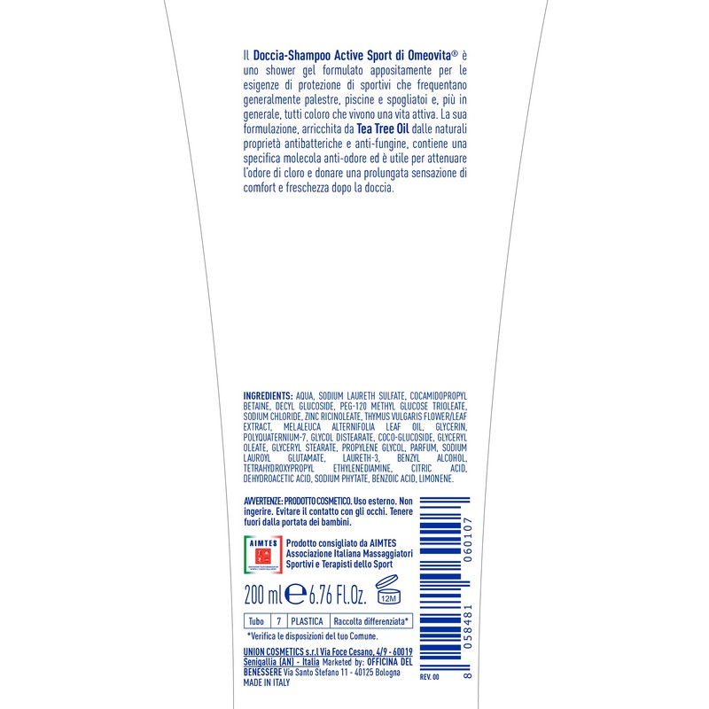 OMEOVITA SPORT - DOCCIASHAMPOO ACTIVE SPORT | Körper- und Haarreiniger,