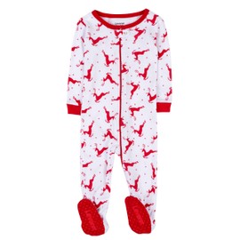 Leveret Kids Baby Boys Girls Footed Cotton Pajama Reindeer Size 0-3 Months