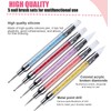 Nail Art Design Pen Set, 6 Pieces, Double-Ended Silicone Brushes