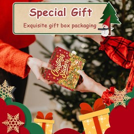 200PCS Christmas Stickers for Kids, Christmas Party Favors Stocking Stuffers, Holiday Gifts with Box, Xmas Party Favors for Kids Teens Adults