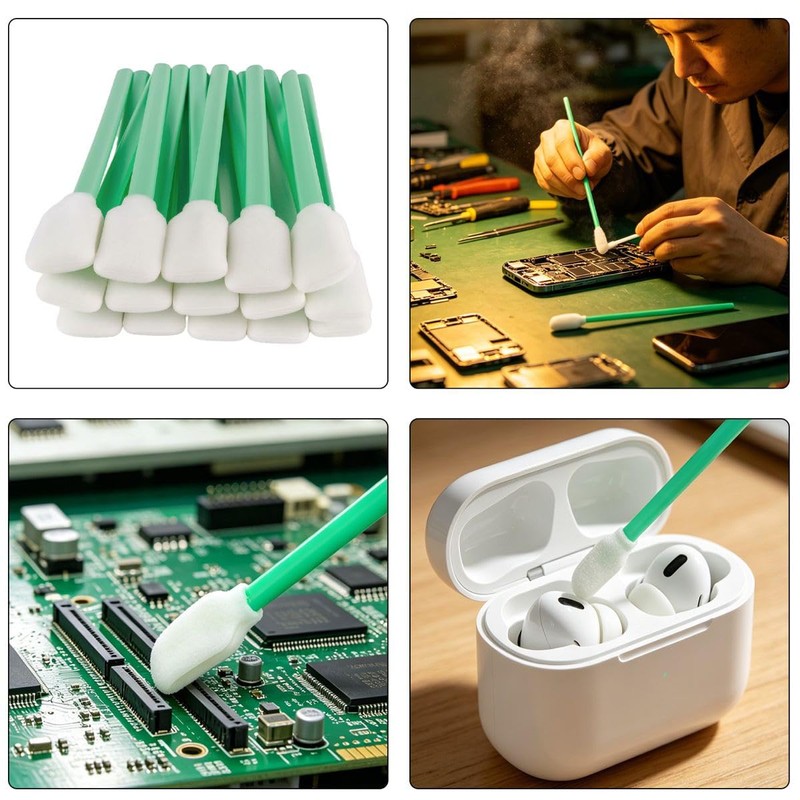 winova プリンターレンズ用 静電気防止 精密クリーニング綿棒 フラットヘッド全長125mm 細隙掃除 汚染除去 30個入