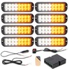 V-SEK Amber White LED Strobe Lights Kit - 8PCS 16-LED