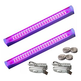 Led Black Light Bar with Magnet Mounted, Portable Blacklight USB 1ft 10W, UV 385-400nm Glow in The Dark, Black Lights for Glow Party, Black Light Party, Neon, Fluorescent Posters, Body Paint, Decor