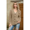 GRECERELLE Women's Knitted Cardigan, Women's V-Neck Button Placket, Open Front