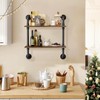 Merapi 24" Industrial Floating Shelves, Pipe Shelves for Wall, 2