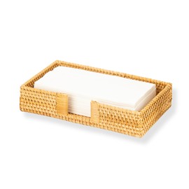 Onhomes Napkin Holder for Table, Natural Rattan Napkin Holders for Paper Napkins, Decorative Cocktail Napkin Holder, Wicker Tray Napkin Holders for Kitchen, Guest Towel Holder Tray for Bathroom