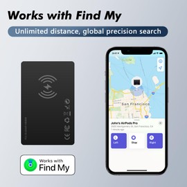 Qoosea Wallet Tracker Wireless Rechargeable Works with Find My Card Item Finder Locator for Passport Wallet Luggage Tags and More Tracker Slim Waterproof