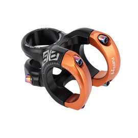 INFINAUTO Mountain Bike Stem Short Handlebar, 35mm Stem 40mm, Bicycle Road Bike MTB BMX Fixie Gear Cycling, 0-Degree Rise Cycles Short Stem, Black Orange, 1 Pc