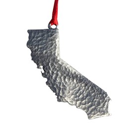 Hastings Pewter Company Lead Free Pewter State of California Ornament Made in Michigan CA decoration