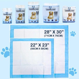 5-Layer Leak-Proof Pee Pads with Quick-Dry Design for Dog and Puppy Potty Training Super Absorbency home signature wee’s beyond happy paws - Count and size: 100 Count for 23"x22"