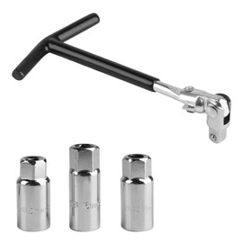 4 Stück Zündkerzenschlüssel Satz, Universal T-Griff Zündkerzenschlüssel 16mm 18mm 21mm Zündkerzen Nuss, Flexibel Zündkerzen Steckschlüssel Satz für Auto Motorrad Zündkerzen Entferner Werkzeug