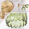 Shenmoyl Vintage Wall Sconces with Green Tulip Glass Lampshade 180