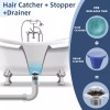 COVO Upgraded Silver Bathtub Drain Strainer Plug Tool-Free Installation 1.45-1.8