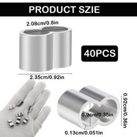 Pack of 30 rope clamps, crimp sleeves, press clamps, choke clamps, wire rope clamps, for use with rubber ropes, suitable for elastic ropes, tarpaulin ropes, double sleeve