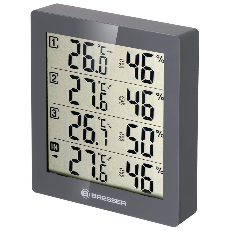 Bresser Temeo Hygro Quadro Thermometer with 3 Outdoor Sensors
