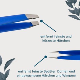 Remos Tweezers Set of 2 with Eyebrow and Splitter Tweezers in Dark Blue