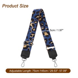 sourcing map Wide Shoulder Strap, 5cm Adjustable Purse Strap Replacement Crossbody Strap for Shoulder Bag Wallets, Dark Blue, Silver Square Mouth Buckle