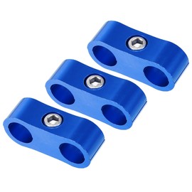 X AUTOHAUX 3pcs AN4 Car Hose Separator Clamp Fuel Line Connector Blue