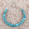 Natural Turquoise Gemstone Beads Bolo Bracelet, Adjustable Slider Chain, Energy