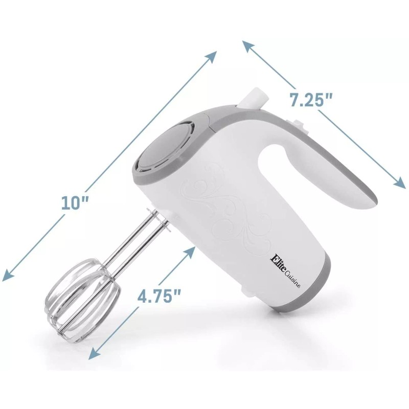 Elite Gourmet EHM-003X Ultra Power Electric 5-Speed Kitchen Hand Mixer,