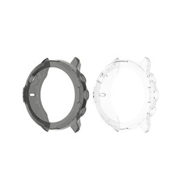 Feysentoe Pack of 2 TPU Cases Compatible with Suunto 7 Protective Case (Black + Transparent)