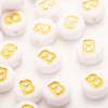 200Pcs Acrylic Letter Beads Alphabet Gold Letter B White Beads