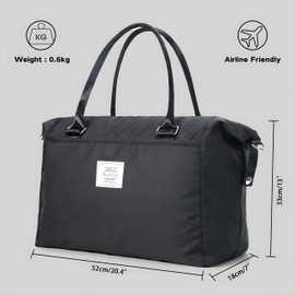 Kuston Gym Bag for Women, Personal Item Travel Duffel Bag, Weekender Overnight Bag with Wet Pocket Carry On Bag for Women, Travel, Gym, Weekend