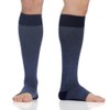 VIM & VIGR Cotton 20-30 mmHg Open-Toe Compression Socks (Navy