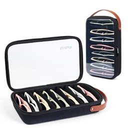 Luxtude Travel Sunglasses Organizer Case for Women Men, Glasses Case Multiple Pairs with Adjustable Slots, Hard Shell Sunglass Storage Cases, Clear Eyeglass Organizer for Multiple Glasses