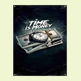 dalavoai Time is money tapestry 3x4 Ft Funny inspirational quotes decorative banner for room dorm office