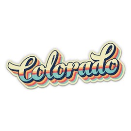 Squiddy Colorado Retro Ski Style - Vinyl Sticker Decal for Phone, Laptop, Water Bottle (3" Wide)