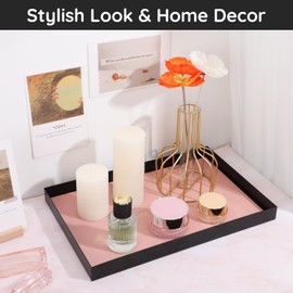 Segbeauty Perfume Tray, Vanity Tray Cologne Organizer Large, Metal Decorative Tray with PU Leather Pad, Makeup Tray Cosmetic Display Organizer Holder Perfume Trays for Dresser Countertop Home Decor