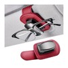 Zpana Sunglasses Holders for Car Visor, Leather Metal One Handed Operation Vehicle Eyeglass Hanger Mount Clip, Automotive Interior Glasses Organizer, Universal for SUV RV Truck (Wine Red)