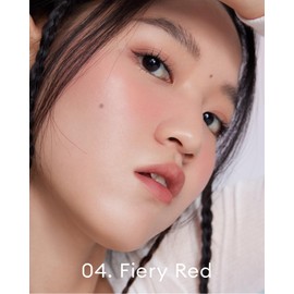 INTO YOU Liquid Blush for Cheeks, Water Sense Evolves into Soft Fog Powder Blush Matte and Natural finish, Light and Comfortable Cream Blush to Hold Makeup, Fiery Red(A04)