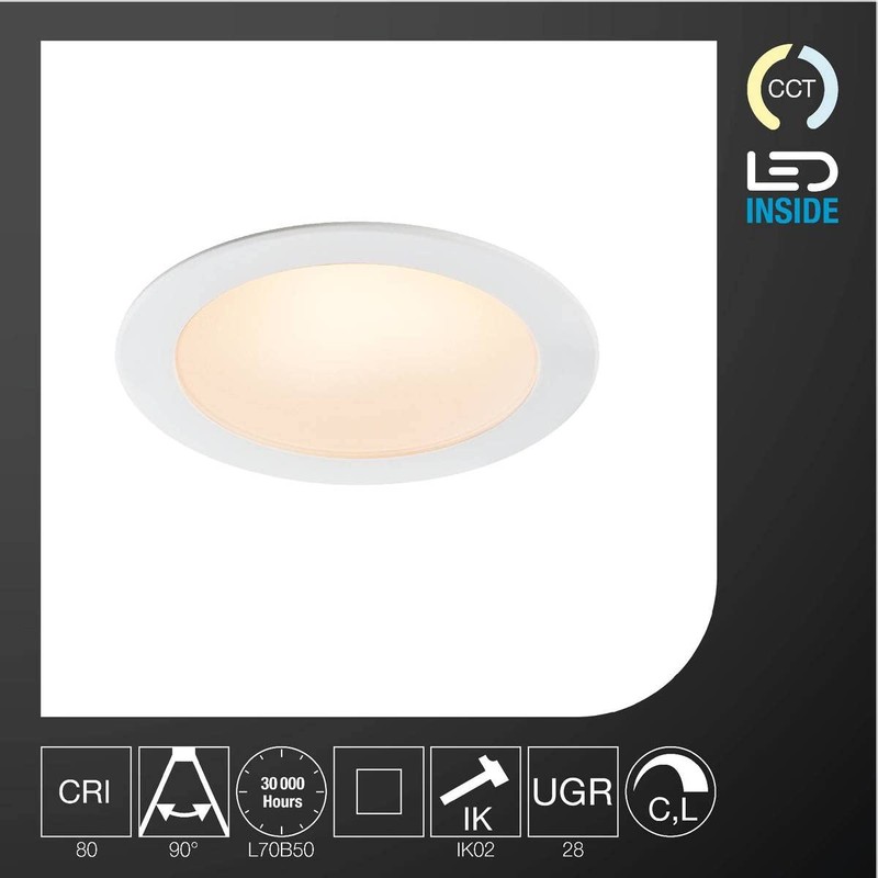 SLV AKALO 83, DL, Indoor Recessed Ceiling Light, 3000 K,