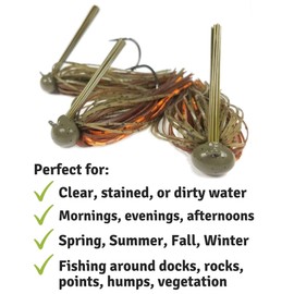 Rock Crawler Tungsten Football Jigs for Bass Fishing - Premium Tournament-Grade Jig Head Fishing Lure Set - Perfect Fishing Kit Gift for Serious Anglers 1/2, 3/4, 1 oz