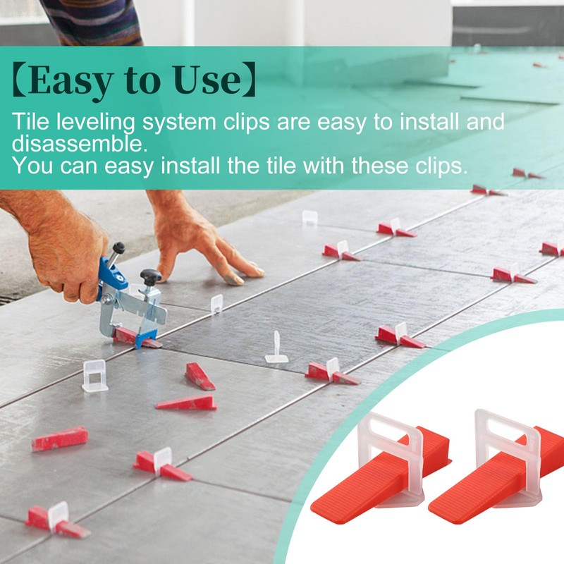 TUAKIMCE Tile Leveling System 2mm, 600pcs Tiles Spacer Clips for