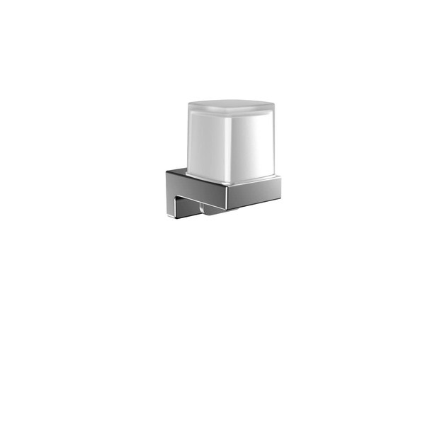 emco Cue Liquid Soap Dispenser, Timeless Wall Soap Dispenser for Gluing or Screws, High-Quality Bathroom Soap Dispenser Made of Metal and Crystal Glass (Chrome)