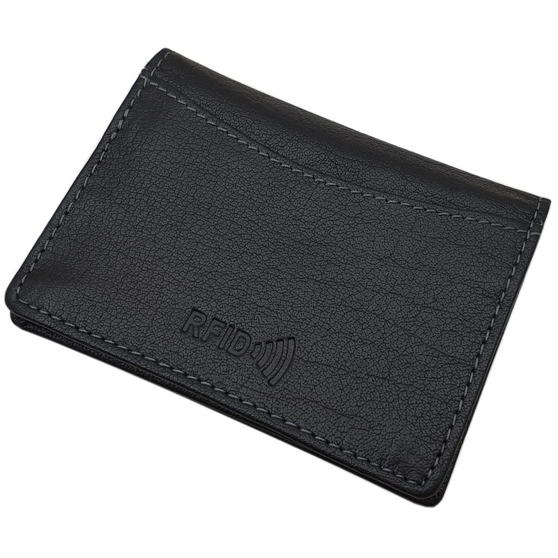 Genuine Leather Credit and Business Card Case in Calf or
